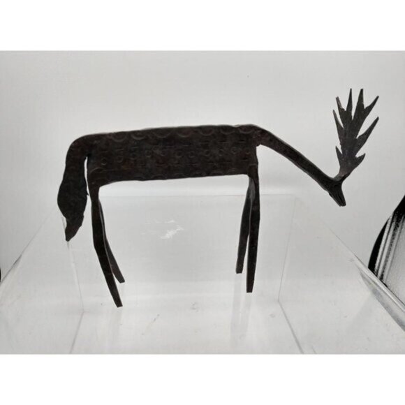 Handcrafted Rustic Iron Deer Figure 4" x 6" - Picture 1 of 4